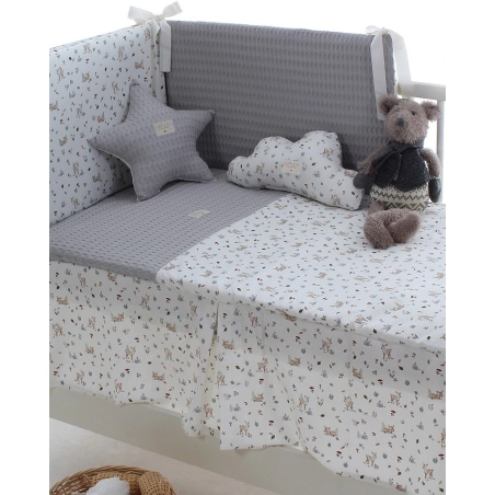 Colcha y Protector de Maxicuna Bambi de Uzturre Gris