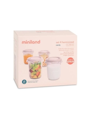 Set 4 tarros herméticos 200 ml de Miniland