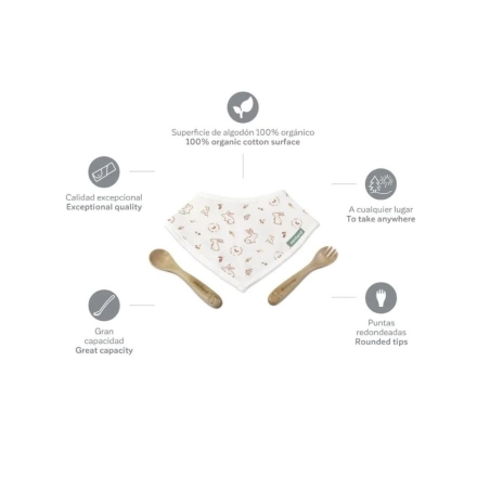 Set de Bandana y Cubiertos Eco-friendly de Miniland