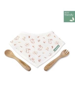 Set de Bandana y cubiertos eco-friendly de Miniland Bunny