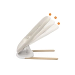 Hamaca Yoga de Stokke vista lateral con tres posiciones de respaldo numeradas del 1 al 3.
