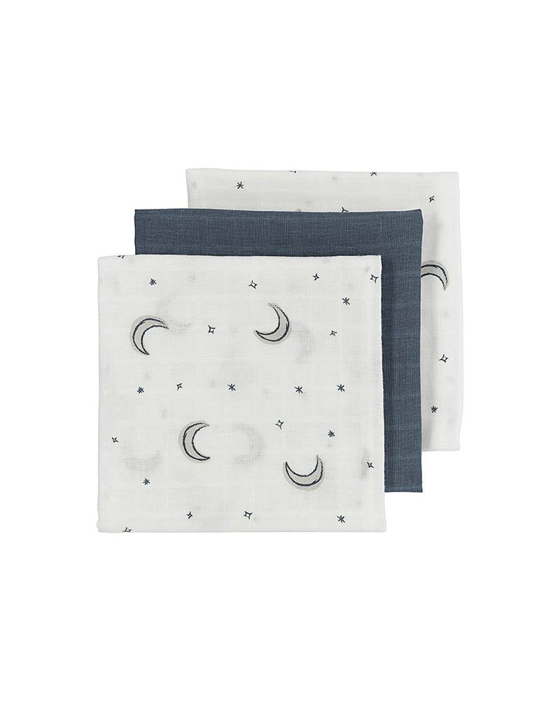 Pack 3 Muselinas Medianas de Meyco Moon Indigo