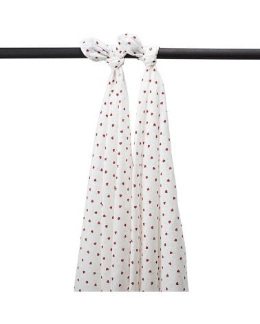 Pack 2 Muselinas Grandes de Meyco Baby Heart Red