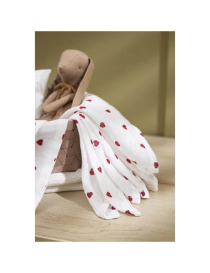 Pack 2 Muselinas Grandes de Meyco Baby Heart Red