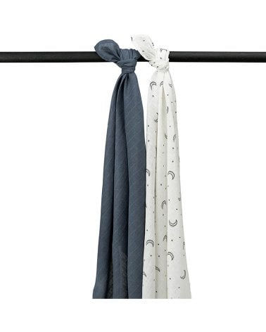 Pack 2 Muselinas Grandes de Meyco Baby Moon Indigo