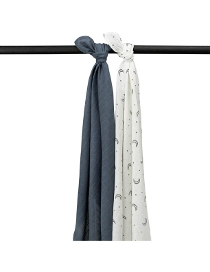Pack 2 Muselinas Grandes de Meyco Baby Moon Indigo