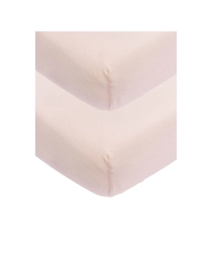 Pack 2 Sábanas Bajera Ajustables de Meyco Baby Cuna Soft Pink