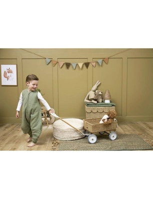 Pijama Invierno sin Mangas Muselina Lavada de Meyco Baby Olive Green