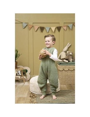 Pijama Invierno sin Mangas Muselina Lavada de Meyco Baby Olive Green