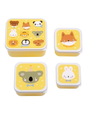 Pack 4 Cajas Snack con tapa de A Little Lovely Company Animales