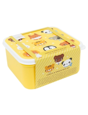 Pack 4 Cajas Snack con tapa de A Little Lovely Company Animales