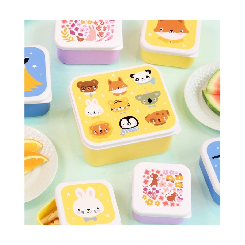 Pack de 4 Cajas Snack con tapa de A Little Lovely Company Pack de 4 Cajas Snack con tapa de A Little Lovely Company