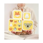 Pack 4 Cajas Snack con tapa de A Little Lovely Company Animales