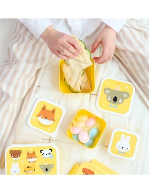 Pack 4 Cajas Snack con tapa de A Little Lovely Company Animales