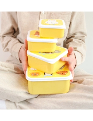 Pack 4 Cajas Snack con tapa de A Little Lovely Company Animales