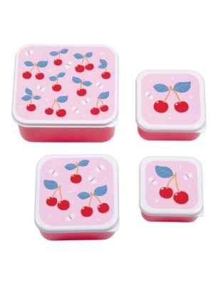 Pack 4 Cajas Snack con tapa de A Little Lovely Company Cerezas