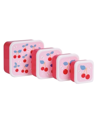Pack 4 Cajas Snack con tapa de A Little Lovely Company Cerezas