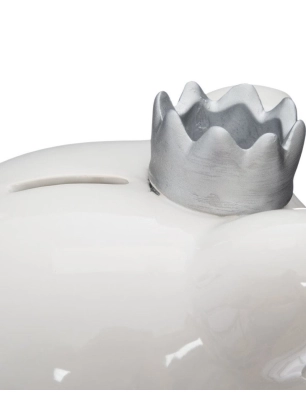Hucha Cerdito con Corona de Atmosphera Blanco