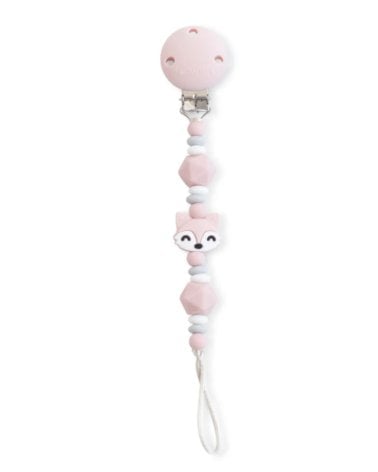 Portachupetes de silicona Foxy de Saro Rosa