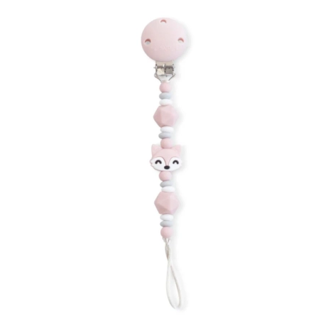 Portachupetes de silicona Foxy de Saro Rosa