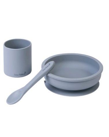 Vajilla Infantil con Ventosa de Saro Azul Mist