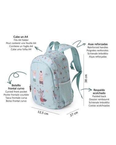 Mochila Mediana The Three Little Pigs con llavero de Tutete