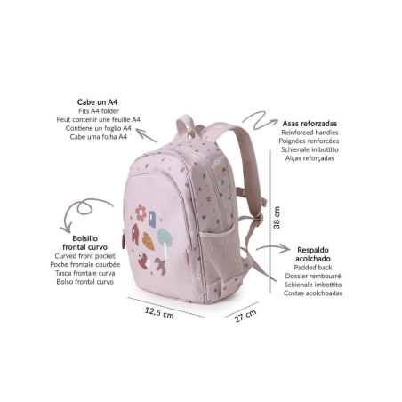 Mochila Mediana Geometric Nature con llavero de Tutete
