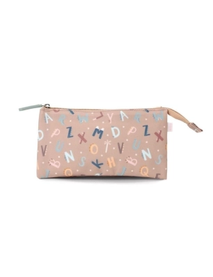 Estuche 3 Compartimentos Funny Letters de Tutete