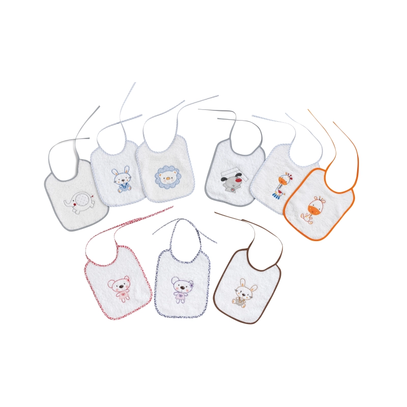 Babero rizo 20x25 c/fondo blanco Interbaby