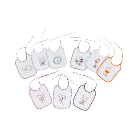 Babero rizo 20x25 c/fondo blanco Interbaby
