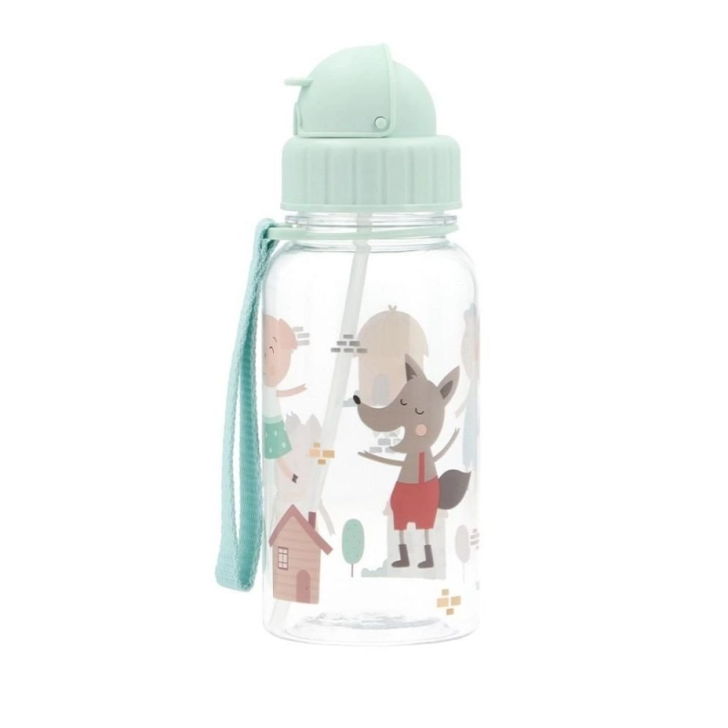Botella de Plástico con Pajita The Three Little Pigs de Tutete