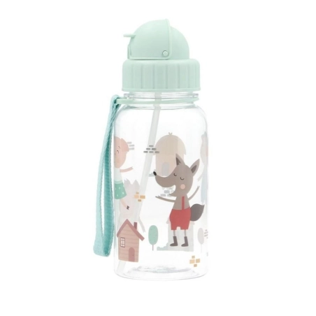 Botella Plástico con Pajita The Three Little Pigs de Tutete
