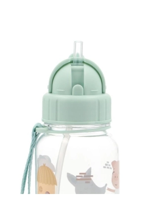 Botella de Plástico con Pajita The Three Little Pigs de Tutete