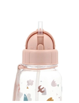 Botella de Plástico con Pajita Geometric Nature de Tutete