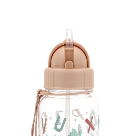 Botella de Plástico con Pajita Funny Letters de Tutete