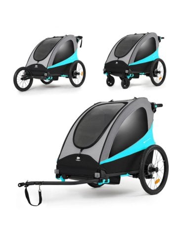 Remolque Bicicleta Nava 3 en 1 de Kinderkraft junto con sus otras opciones de silla y cochecito