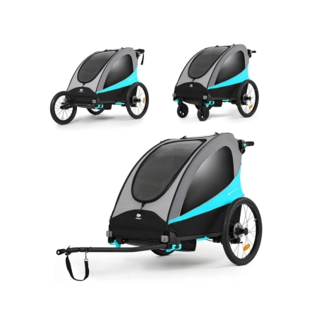 Remolque Bicicleta Nava 3 en 1 de Kinderkraft junto con sus otras opciones de silla y cochecito