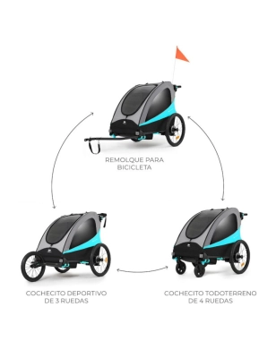 Remolque para Bicicleta Nava 3 en 1 de Kinderkraft