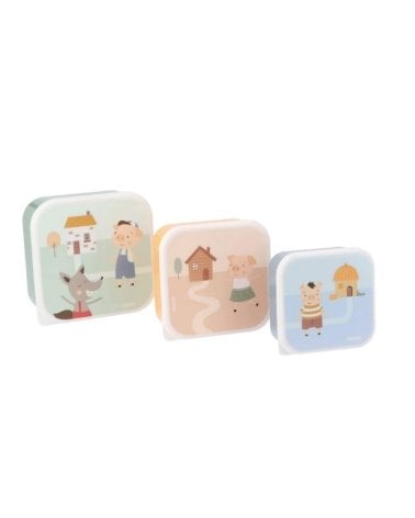 Pack 3 Cajas Almuerzo The Three Little Pigs  de Tutete