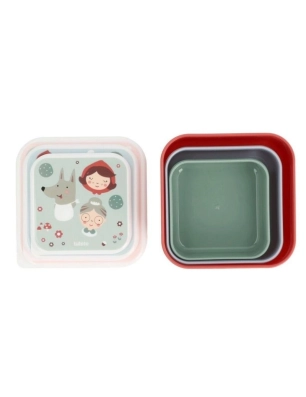 Pack 3 Cajas Almuerzo Little Red  de Tutete Abiertas