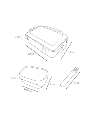 Medidas Caja de Almuerzo Bento Geometric Nature de Tutete