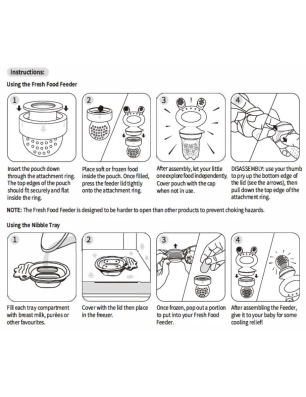 Instrucciones de uso de Alimentador mordedor con cubitera de Haakaa