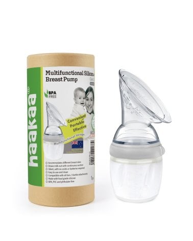 Recolector Leche Generation 3 de Haakaa Gris con su embalaje