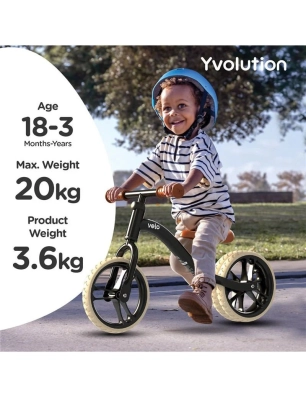Bicicleta Sin Pedales Y Velo Junior Air de Yvolution Negro