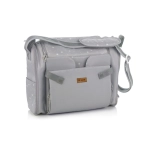 Trona de Viaje Avant de Jané U05 Dim Grey en modo bolso, color gris, con correa al hombro y bolsillos frontales y laterales