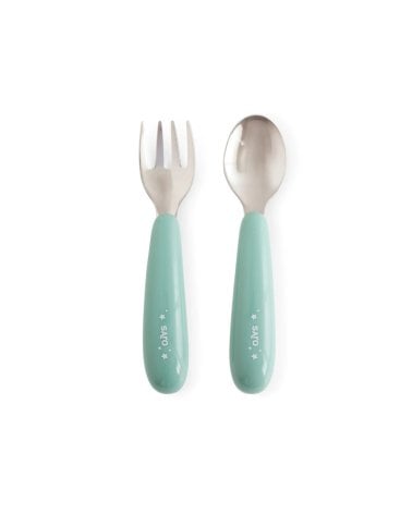 Cubiertos de Acero Ergonómicos de Saro Verde