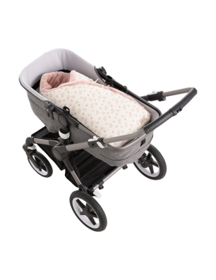 Carrito con Saco Capazo Cruzado Reversible Garden de Norababybags Rosa