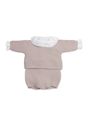 Conjunto Tricot con cajita Regalo Pasito a Pasito Rosa