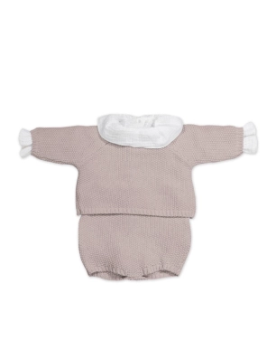 Conjunto Tricot con cajita Regalo Pasito a Pasito Rosa