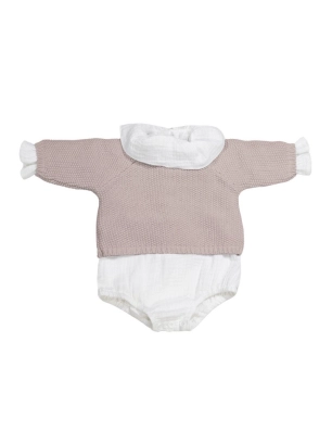 Conjunto Tricot con cajita Regalo Pasito a Pasito Rosa